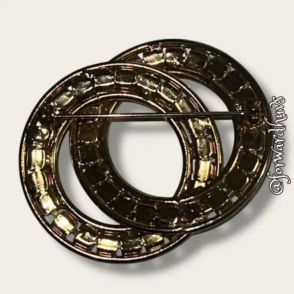 Vintage Gold Brooch with White “Stones”